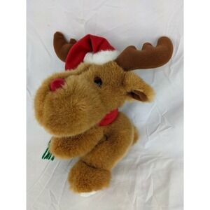 Christmas Deer Moose Plush 11 Inch Santa Hat Mty International Stuffed Animal